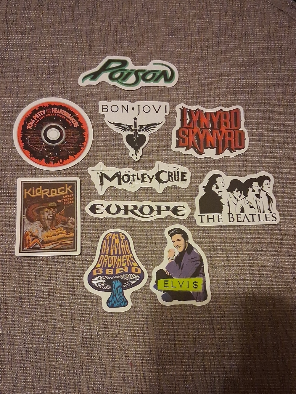 Vintage Rock Band Sticker Set - Multi-Color